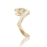 Whitney marquise lab diamond engagement ring in 18k yellow gold - view 4