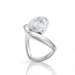 Natalie oval lab diamond engagement ring in 14k white gold - view 2