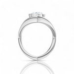 Natalie oval lab diamond engagement ring in platinum - view 3
