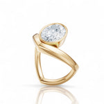 Natalie oval lab diamond engagement ring in 14k yellow gold - view 2