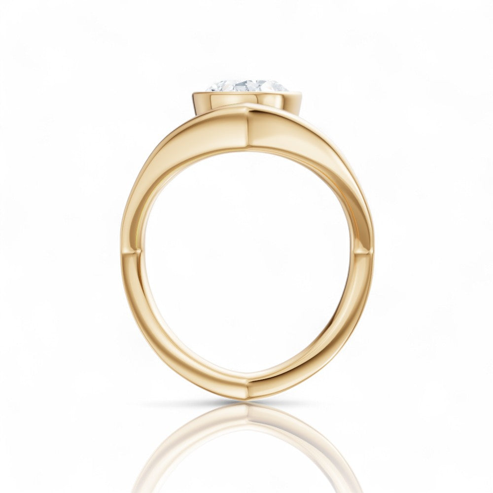 Natalie oval lab diamond engagement ring in 14k yellow gold - view 3