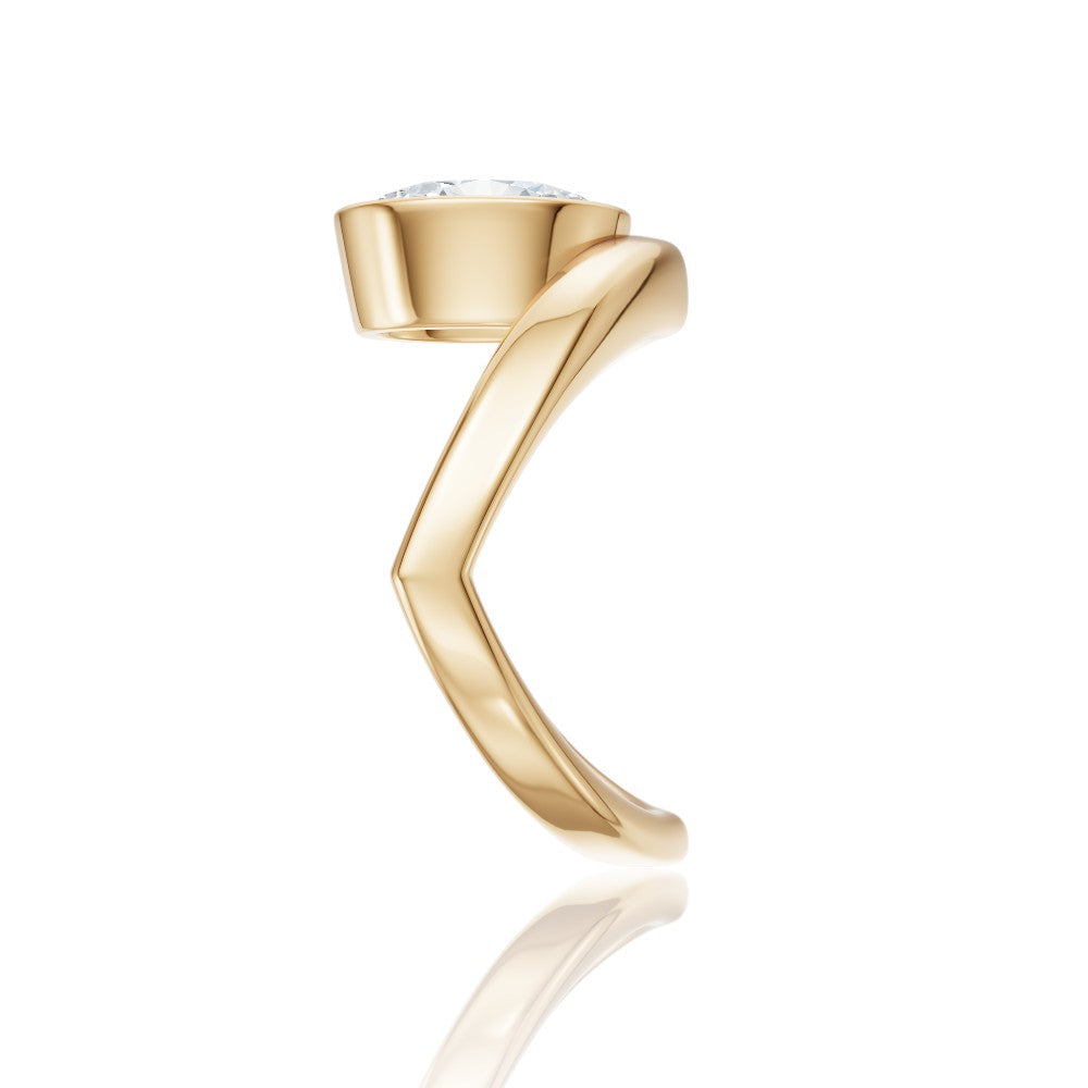 Natalie oval lab diamond engagement ring in 14k yellow gold - view 4