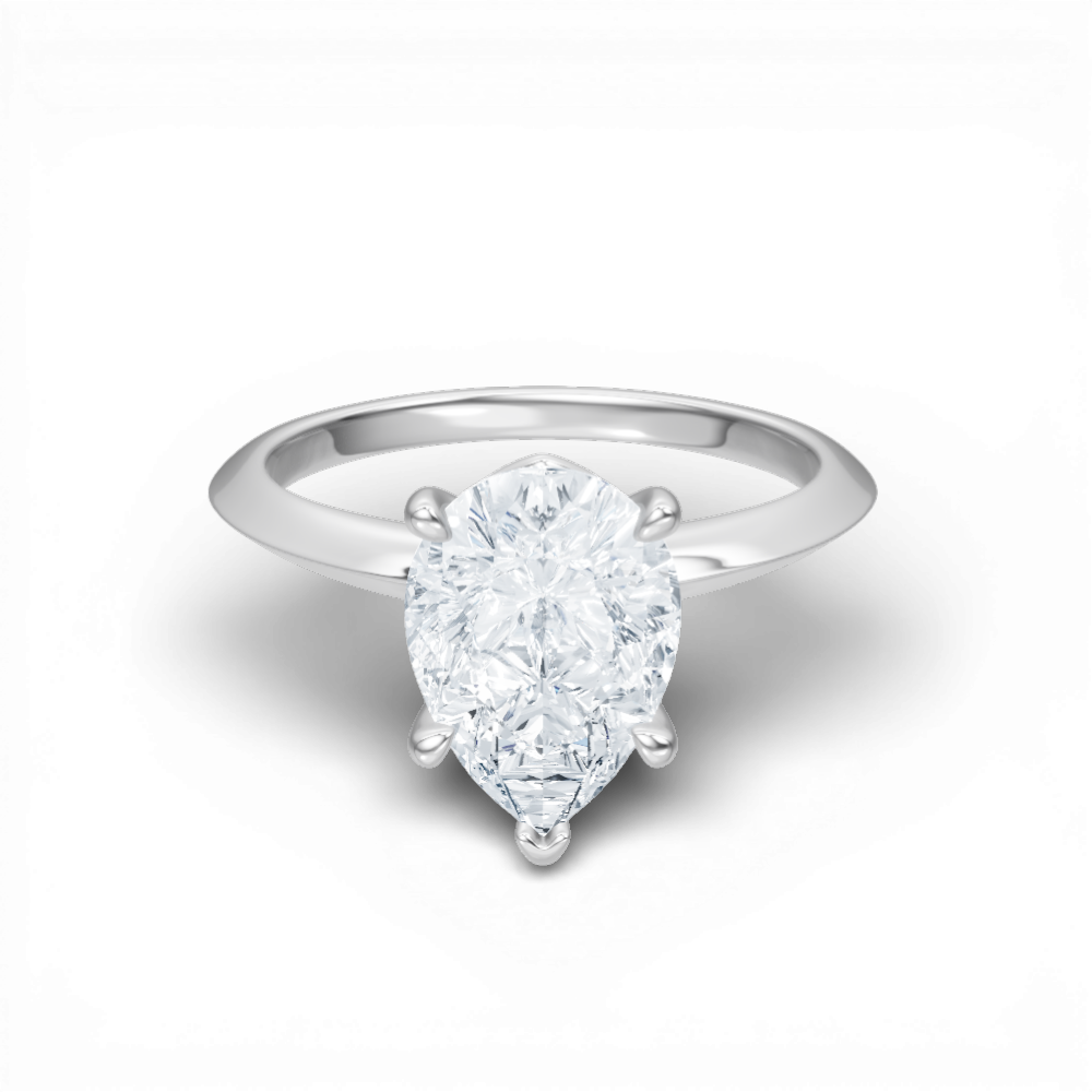Margaret pear lab diamond engagement ring in platinum