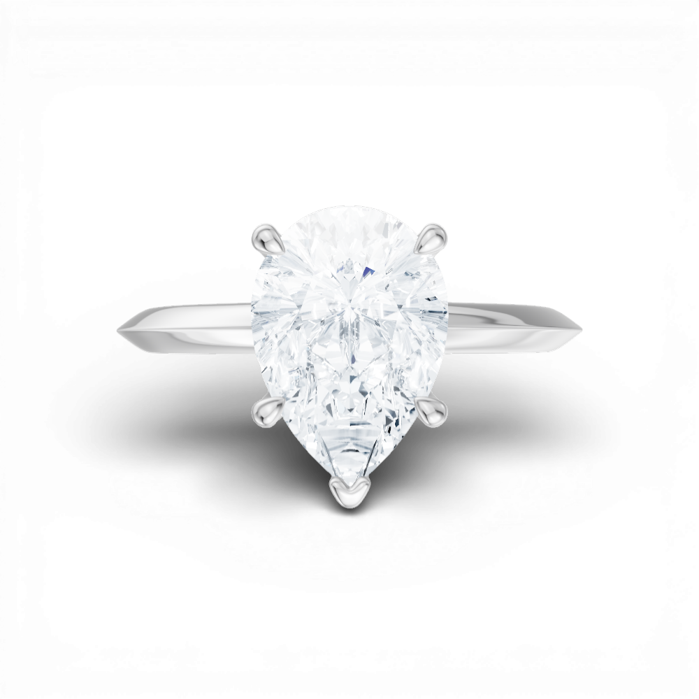Margaret pear lab diamond engagement ring in platinum - view 6