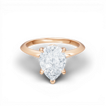 Margaret pear lab diamond engagement ring in 18k rose gold