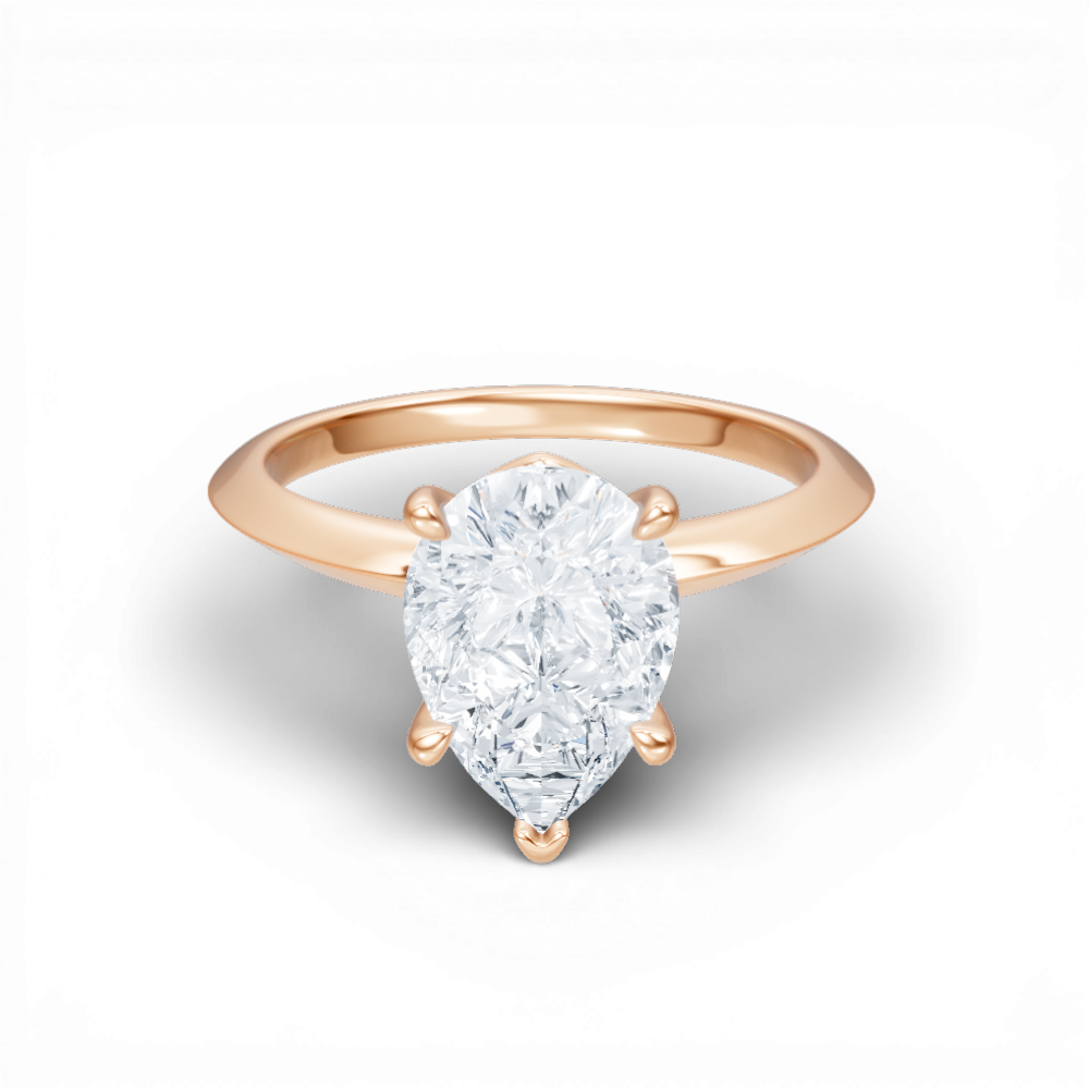 Margaret pear lab diamond engagement ring in 18k rose gold