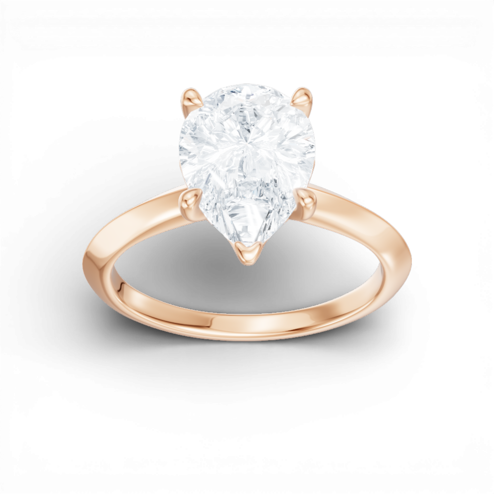 Margaret pear lab diamond engagement ring in 18k rose gold - view 5