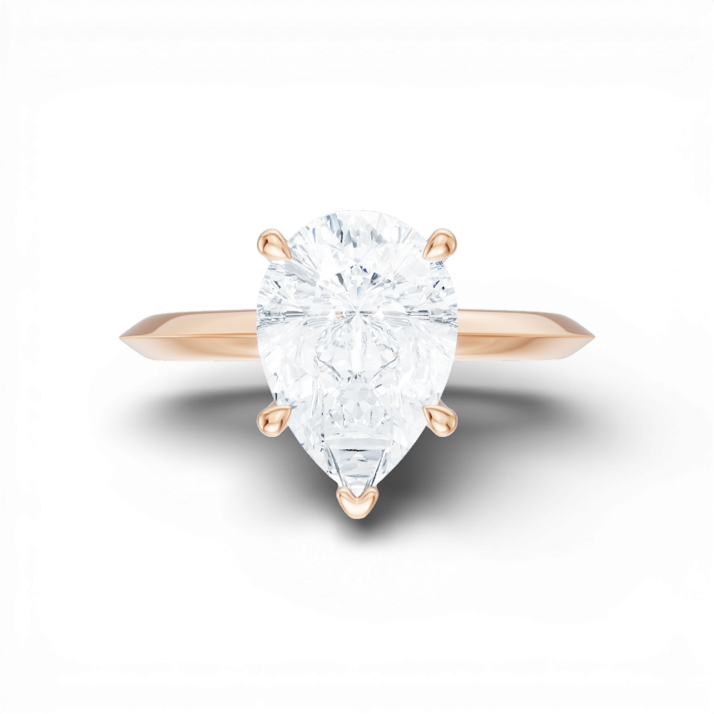 Margaret pear lab diamond engagement ring in 18k rose gold - view 6