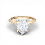 Margaret pear lab diamond engagement ring in 14k yellow gold