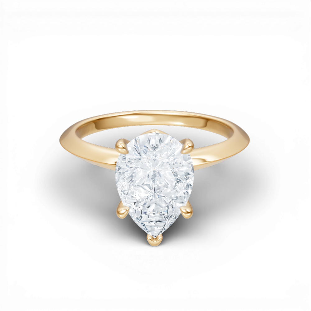 Margaret pear lab diamond engagement ring in 14k yellow gold