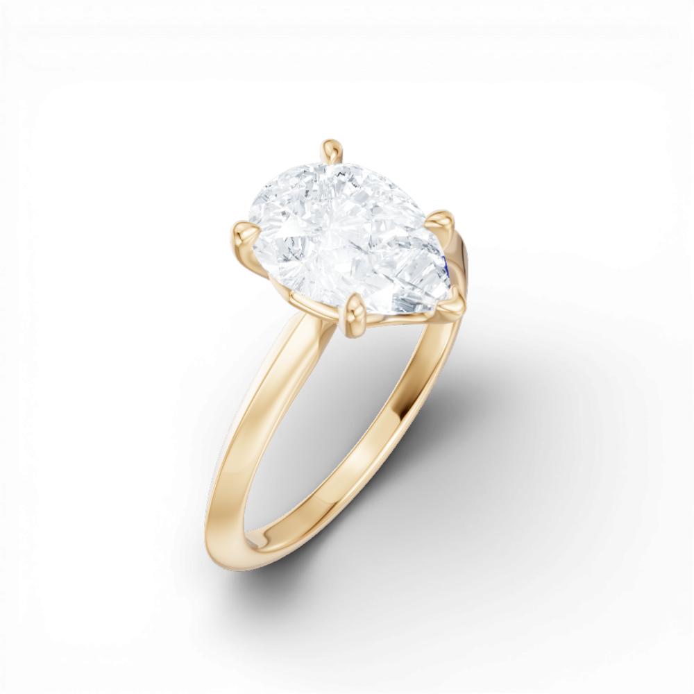 Margaret pear lab diamond engagement ring in 18k yellow gold - view 3