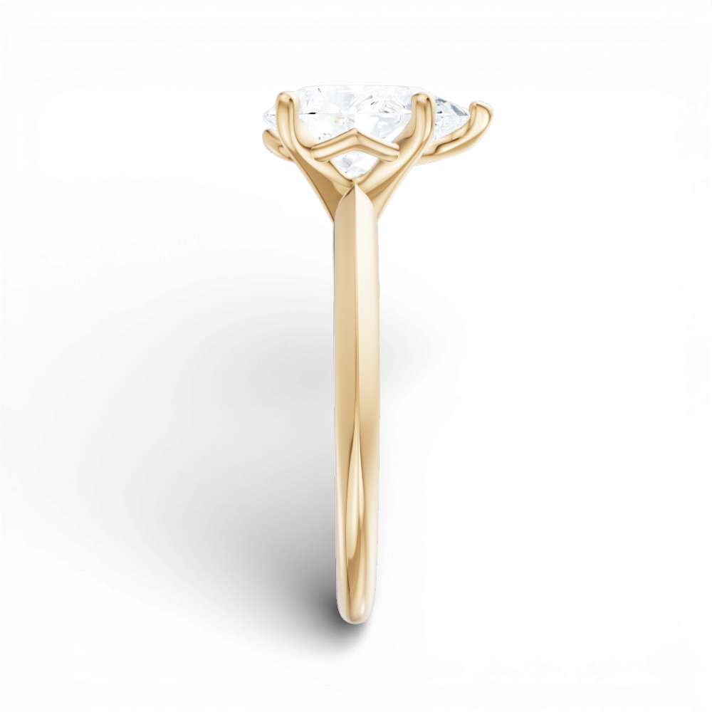 Margaret pear lab diamond engagement ring in 14k yellow gold - view 4