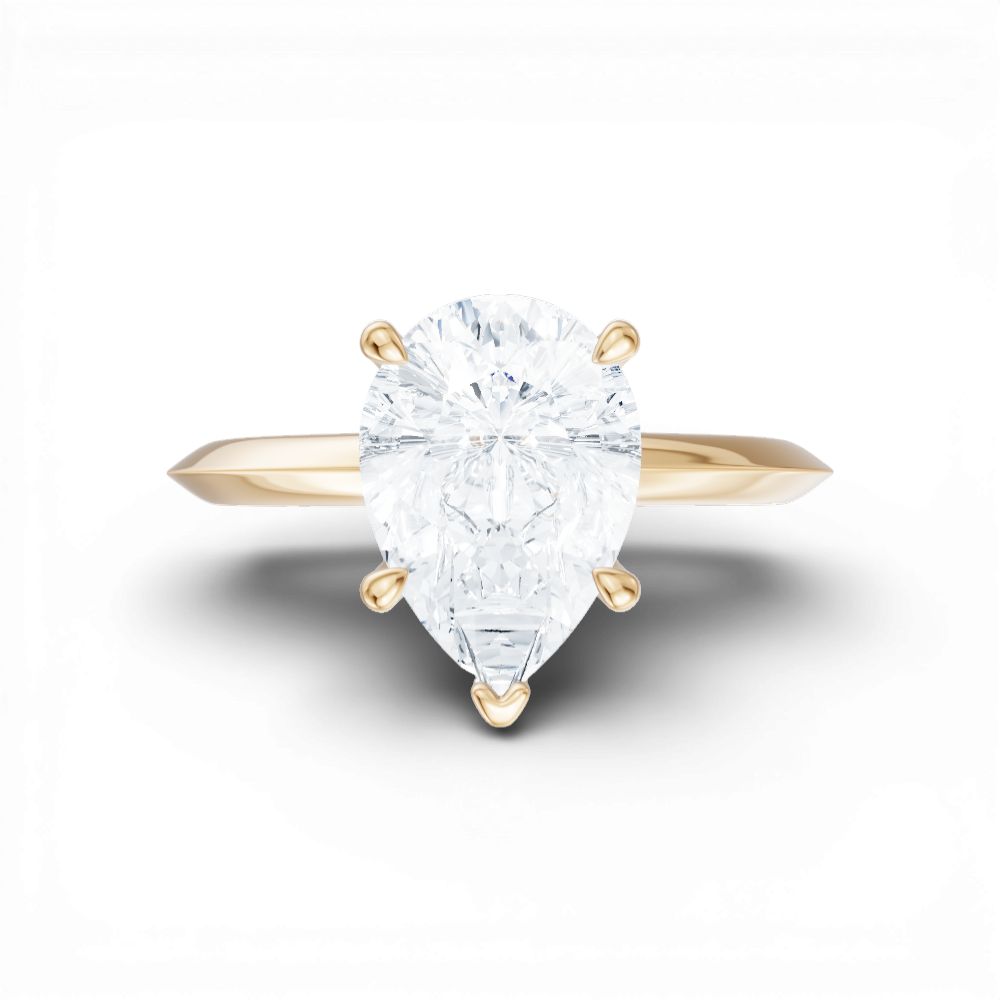 Margaret pear lab diamond engagement ring in 14k yellow gold - view 6