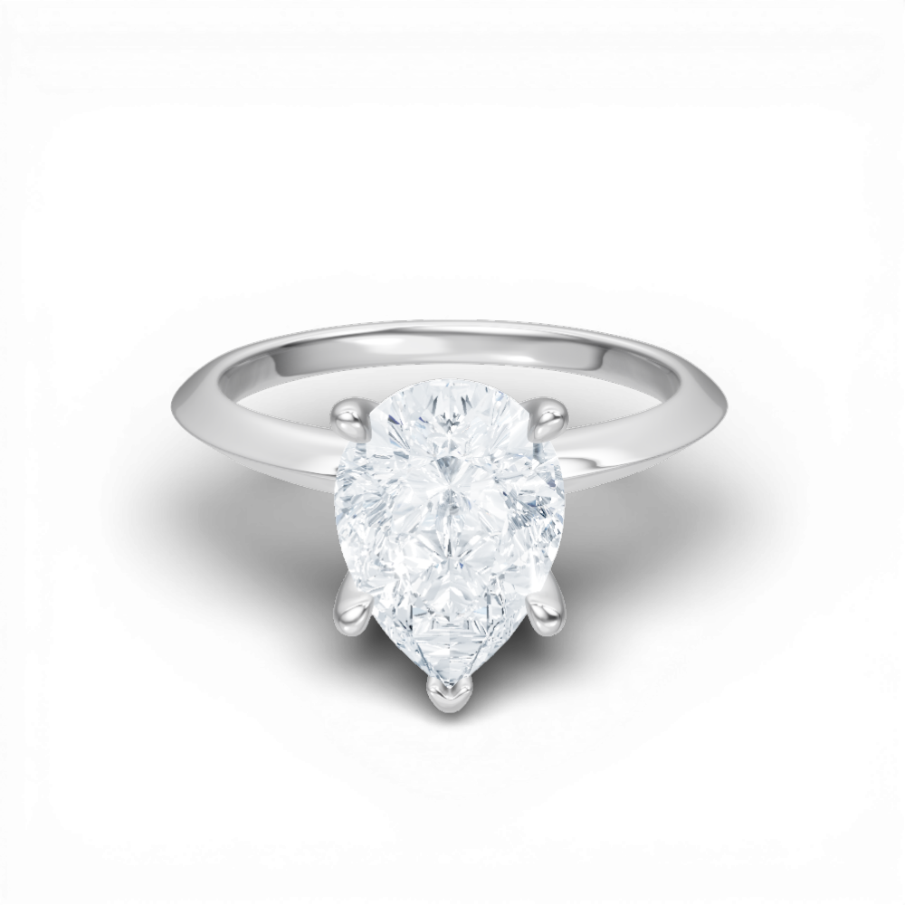 Marlene pear lab diamond engagement ring in 14k white gold