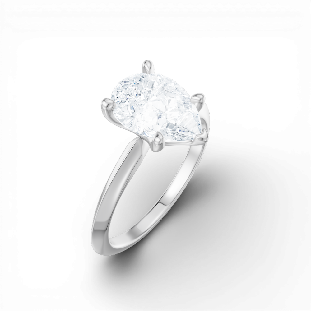 Marlene pear lab diamond engagement ring in 14k white gold - view 3