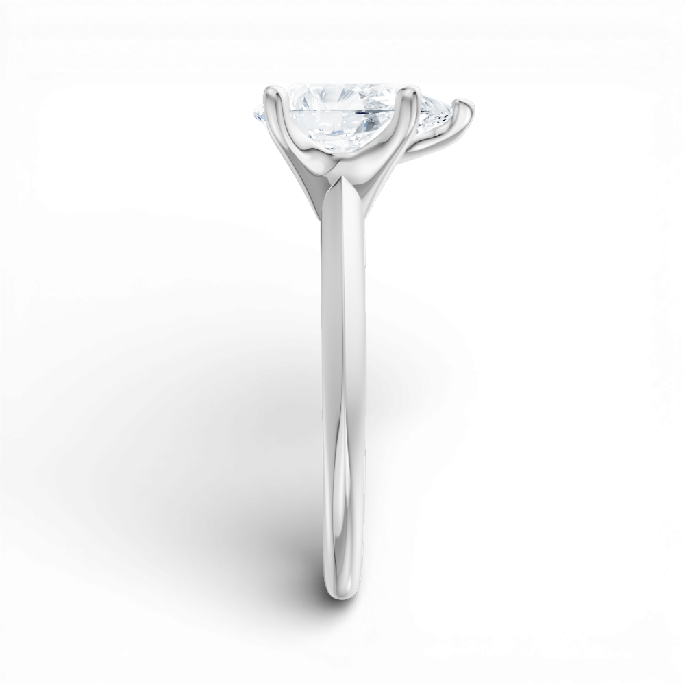 Marlene pear lab diamond engagement ring in 18k white gold - view 4