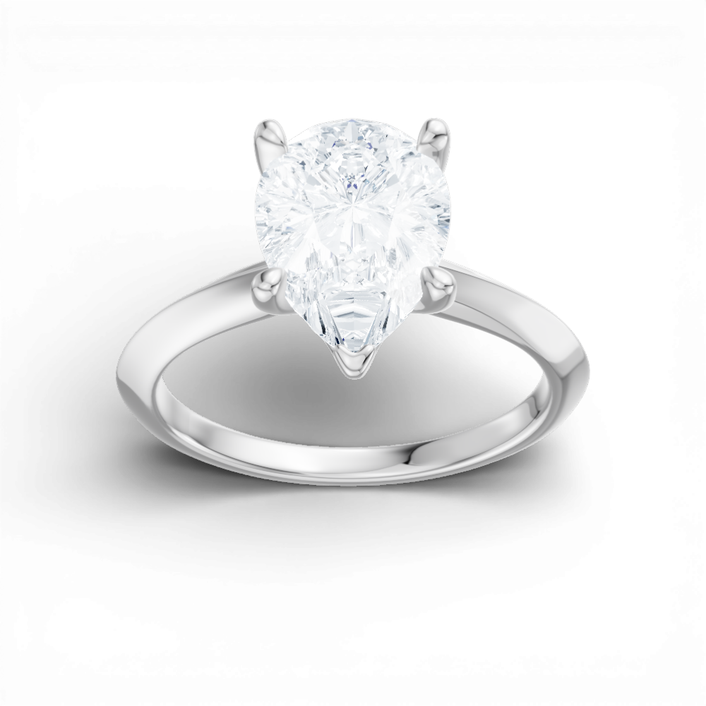 Marlene pear lab diamond engagement ring in 18k white gold - view 5