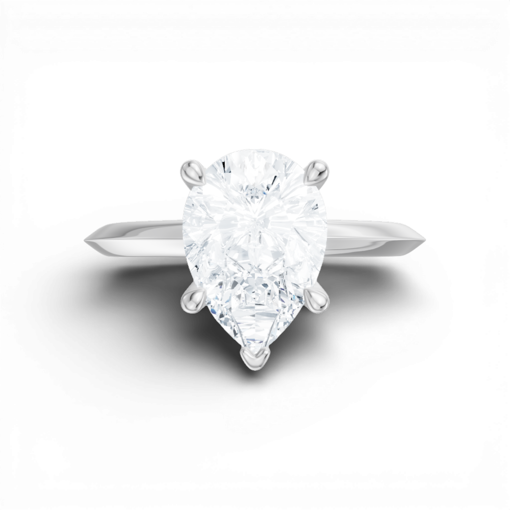 Marlene pear lab diamond engagement ring in 18k white gold - view 6