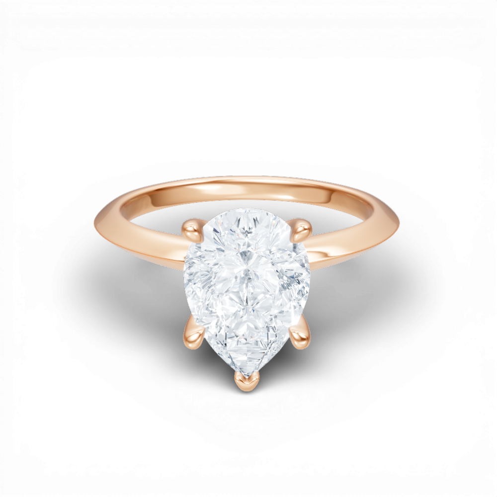 Marlene pear lab diamond engagement ring in 18k rose gold