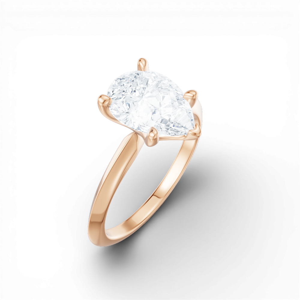 Marlene pear lab diamond engagement ring in 18k rose gold - view 3