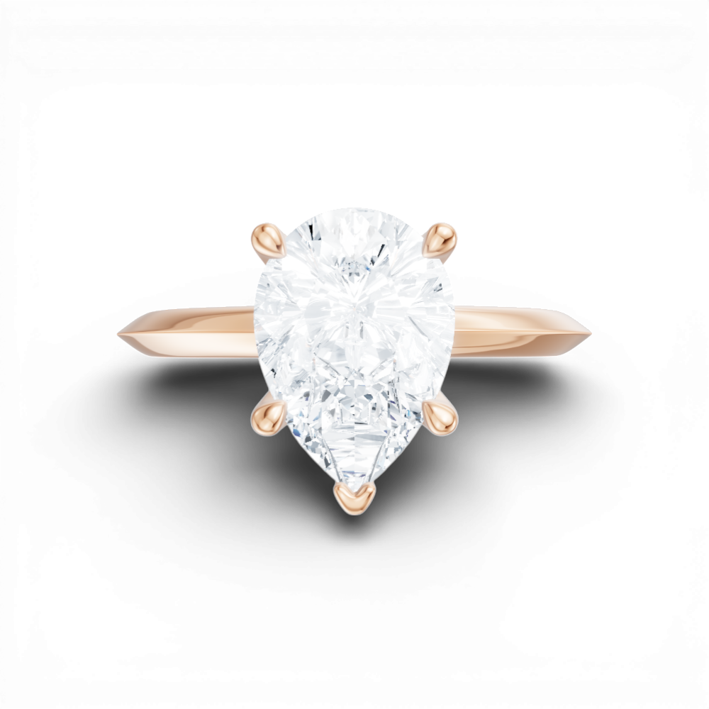 Marlene pear lab diamond engagement ring in 18k rose gold - view 6