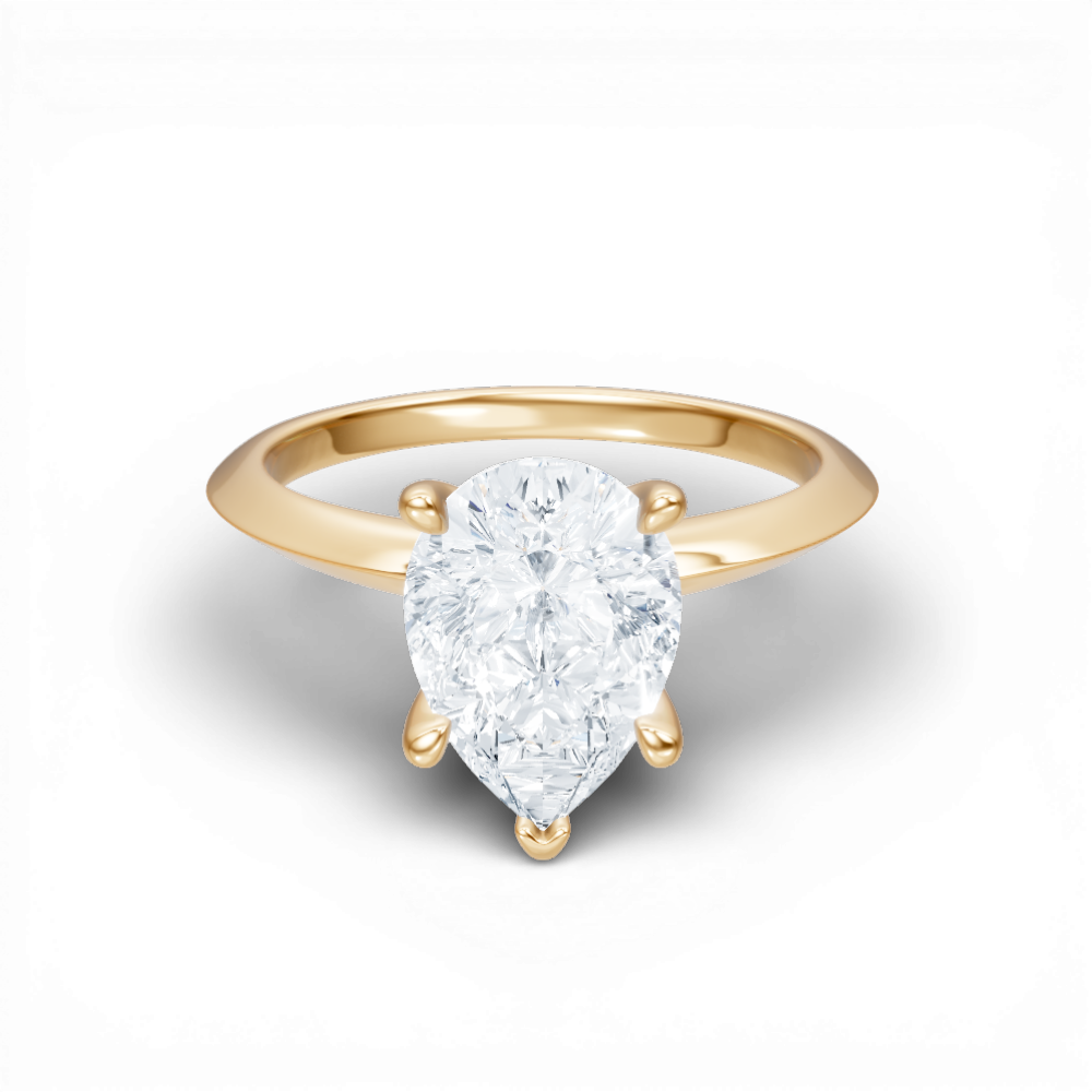 Marlene pear lab diamond engagement ring in 14k yellow gold