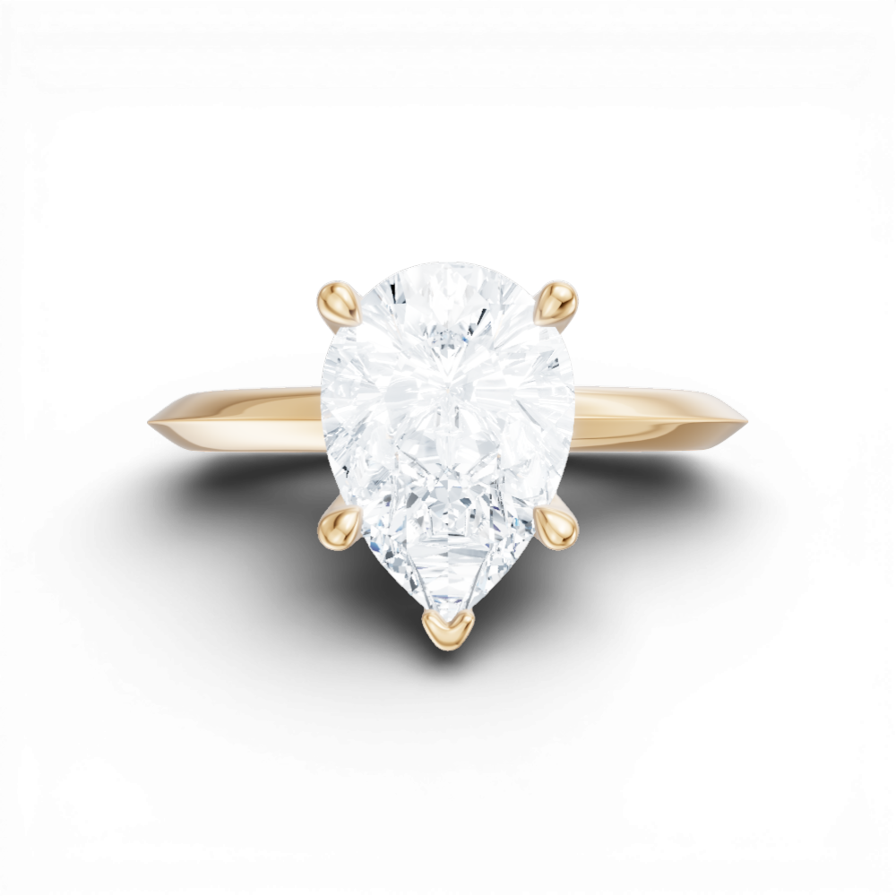 Marlene pear lab diamond engagement ring in 14k yellow gold - view 6