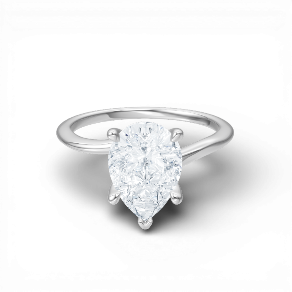 Miranda pear lab diamond engagement ring in platinum