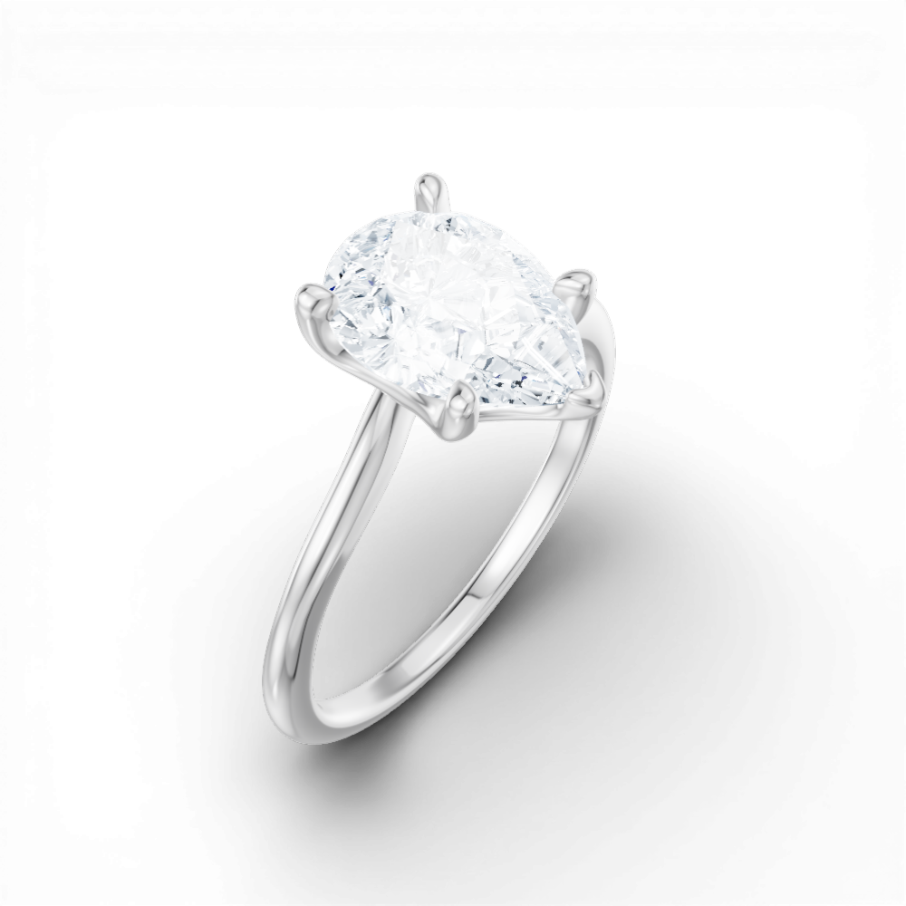 Miranda pear lab diamond engagement ring in platinum - view 3