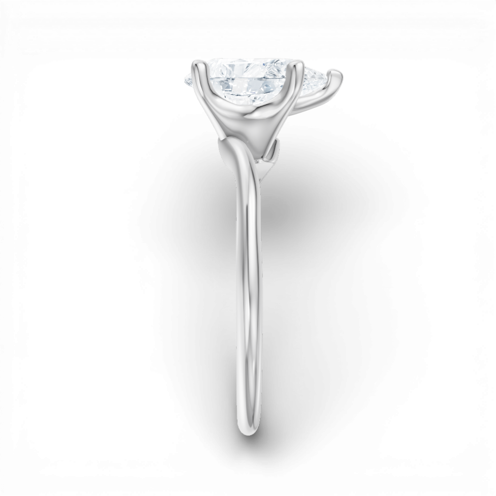 Miranda pear lab diamond engagement ring in platinum - view 4