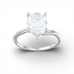 Miranda pear lab diamond engagement ring in platinum - view 5