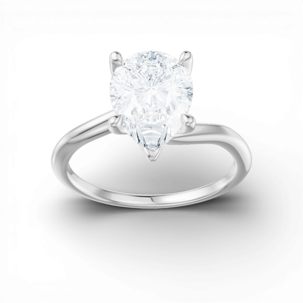 Miranda pear lab diamond engagement ring in platinum - view 5
