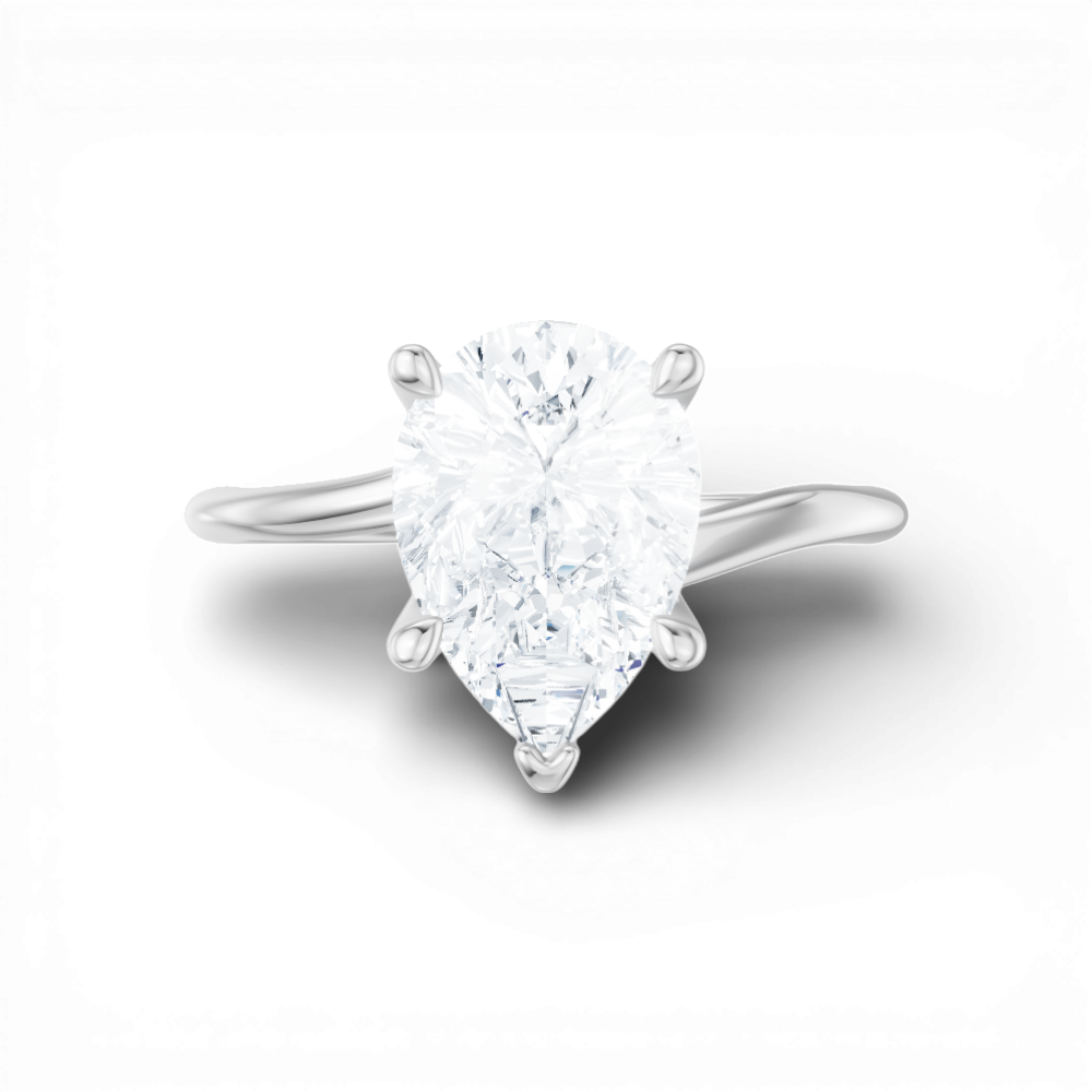 Miranda pear lab diamond engagement ring in platinum - view 6