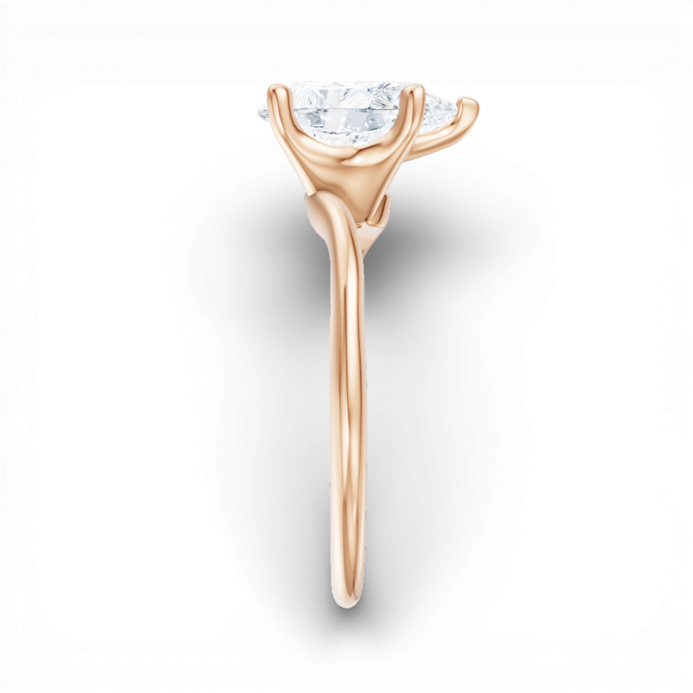 Miranda pear lab diamond engagement ring in 18k rose gold - view 4