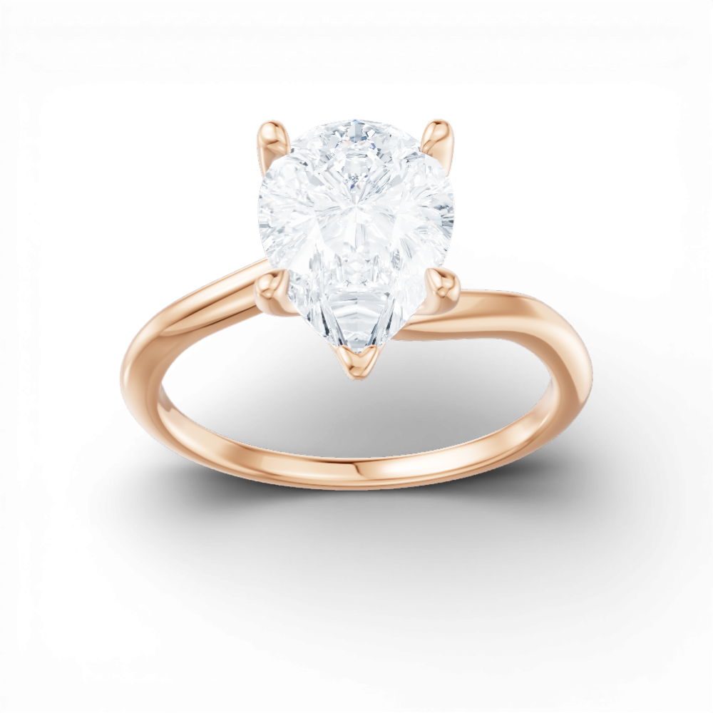 Miranda pear lab diamond engagement ring in 18k rose gold - view 5
