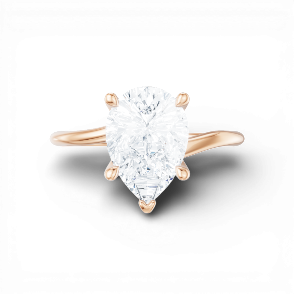 Miranda pear lab diamond engagement ring in 18k rose gold - view 6