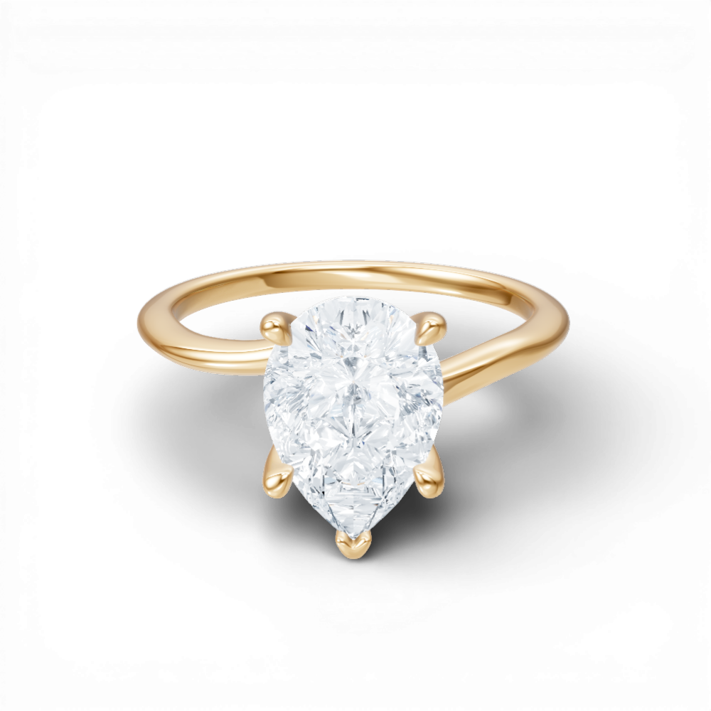 Miranda pear lab diamond engagement ring in 18k yellow gold