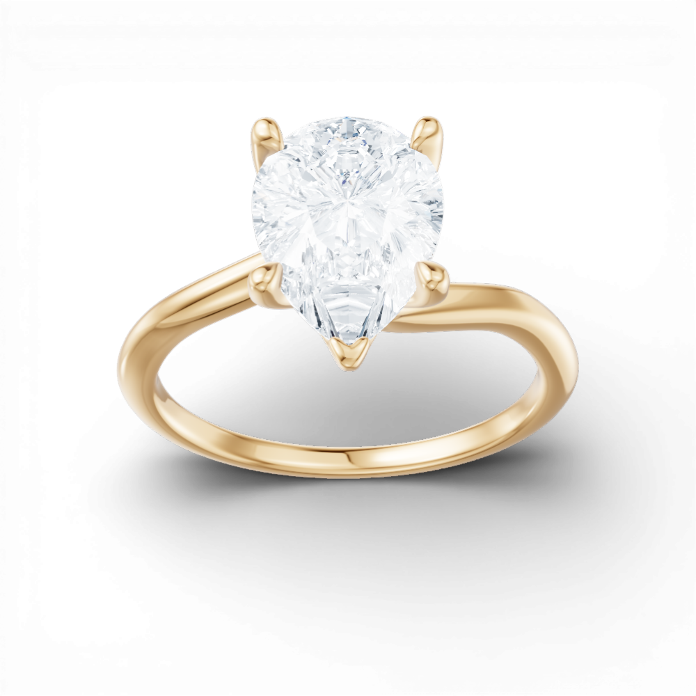 Miranda pear lab diamond engagement ring in 18k yellow gold - view 5
