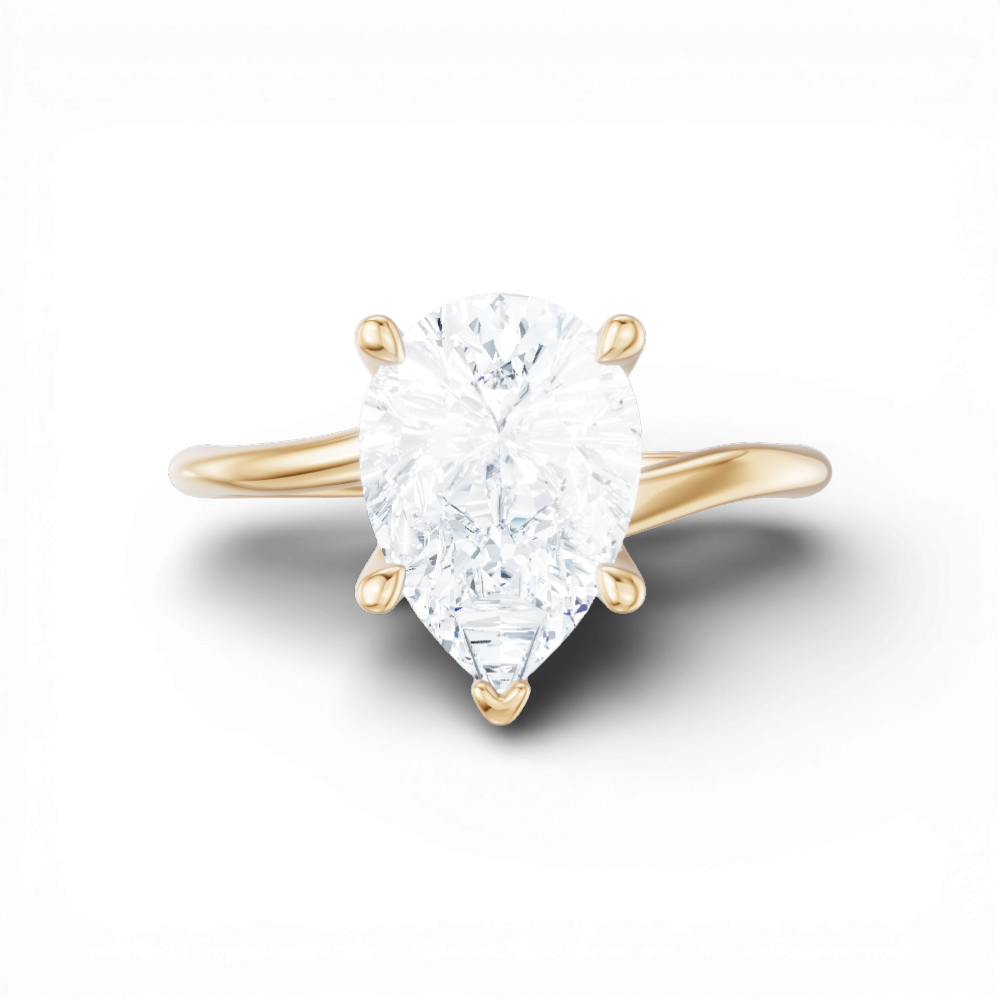 Miranda pear lab diamond engagement ring in 14k yellow gold - view 6