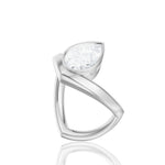 Natalie pear lab diamond engagement ring in 14k white gold - view 2