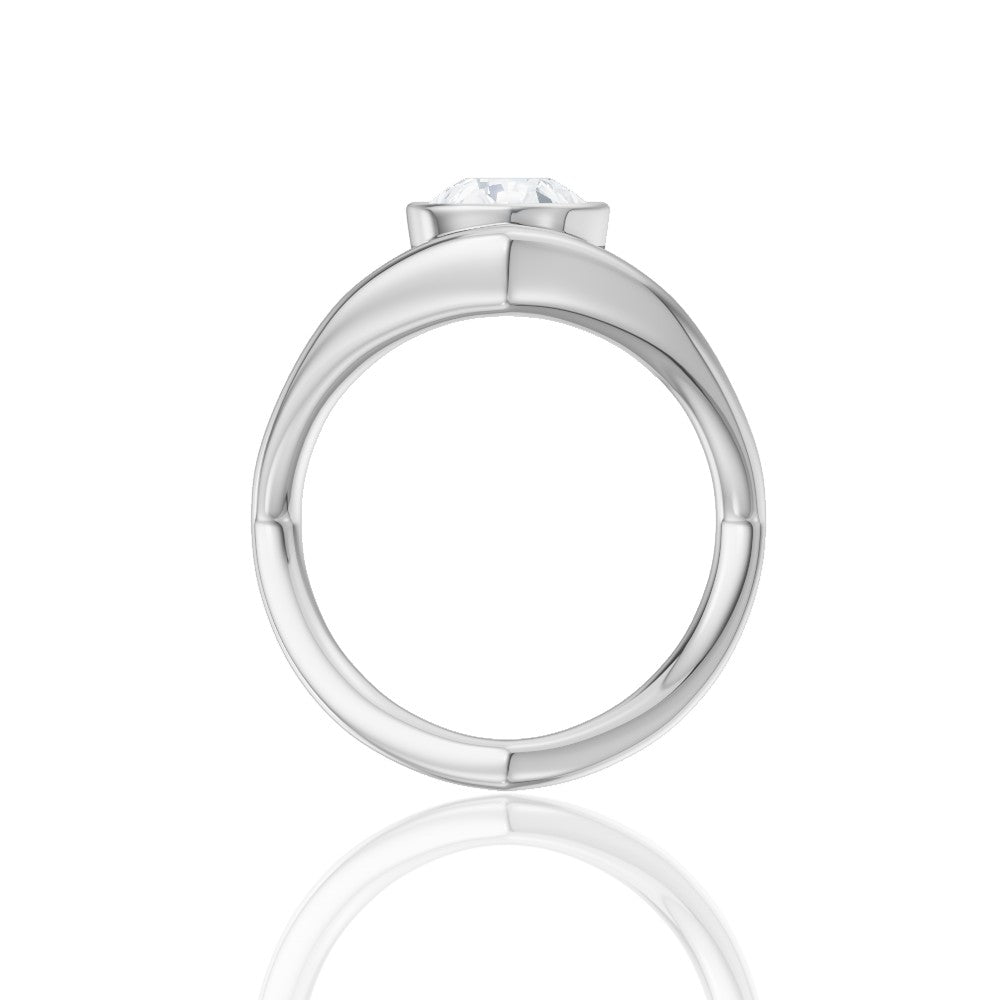 Natalie pear lab diamond engagement ring in 14k white gold - view 3