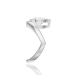 Natalie pear lab diamond engagement ring in platinum - view 4