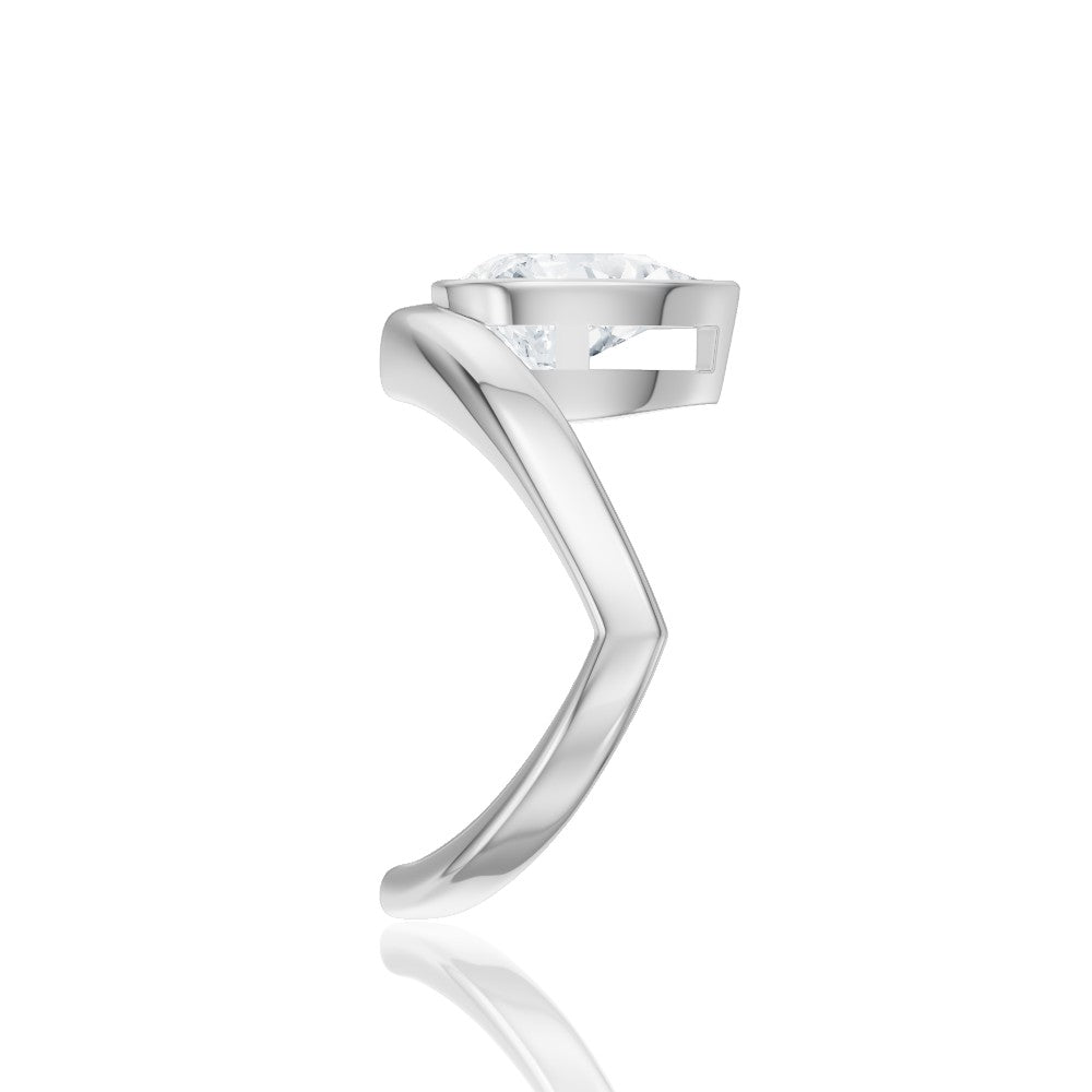 Natalie pear lab diamond engagement ring in 18k white gold - view 4