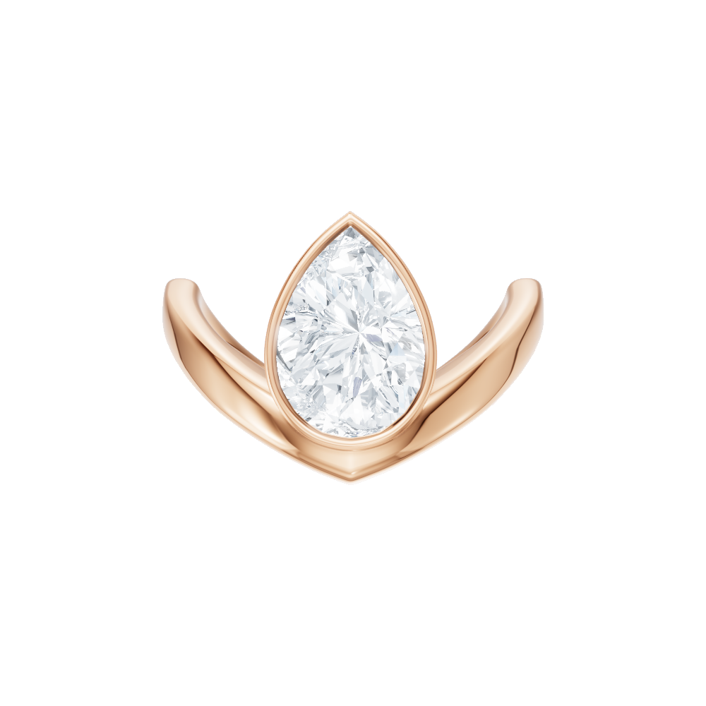 Natalie pear lab diamond engagement ring in 18k rose gold