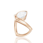 Natalie pear lab diamond engagement ring in 18k rose gold - view 2