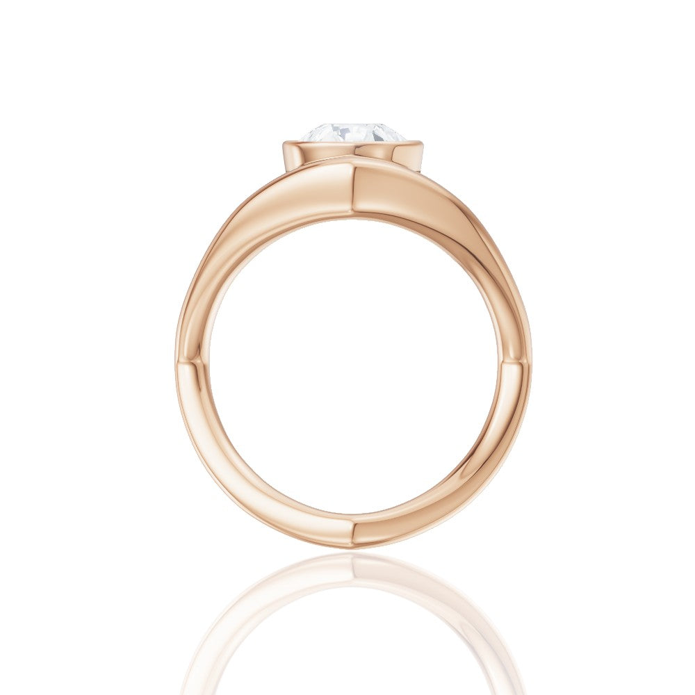 Natalie pear lab diamond engagement ring in 18k rose gold - view 3