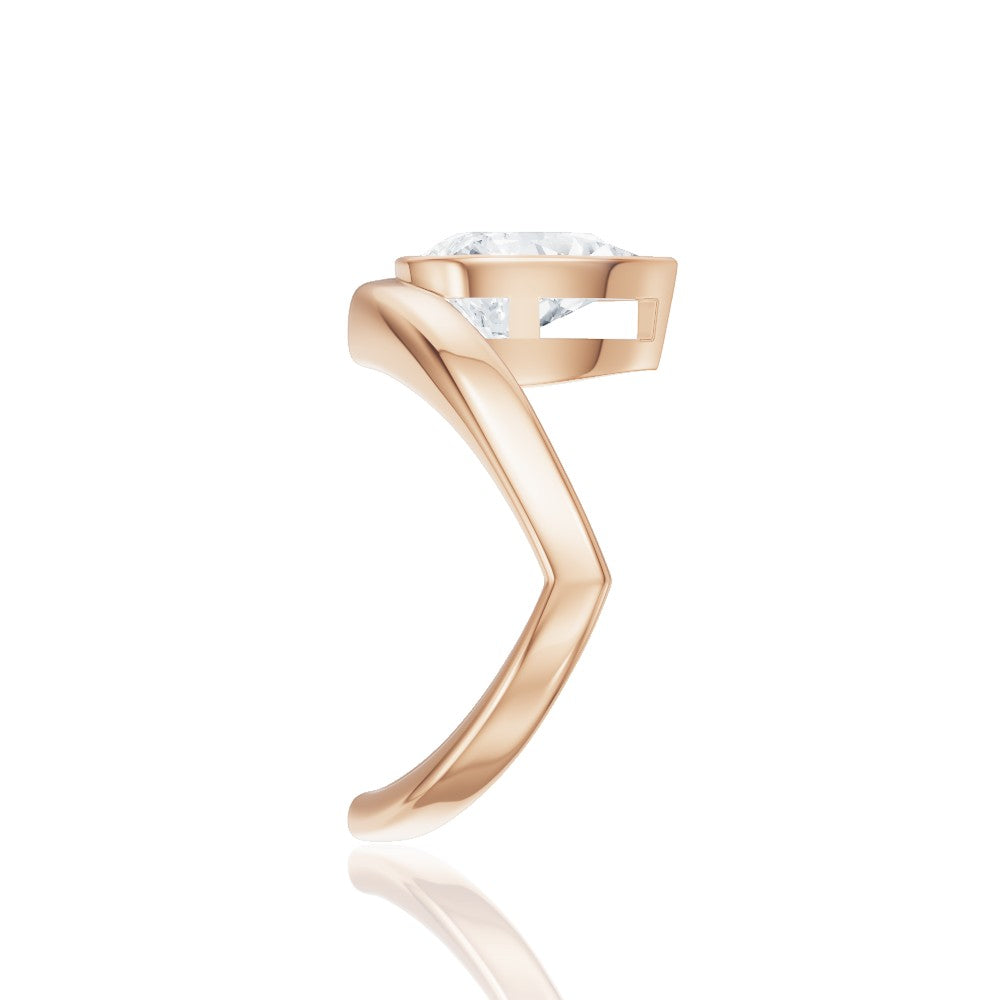 Natalie pear lab diamond engagement ring in 18k rose gold - view 4