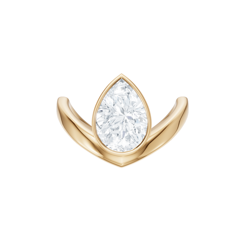 Natalie pear lab diamond engagement ring in 18k yellow gold
