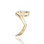 Natalie pear lab diamond engagement ring in 14k yellow gold - view 4