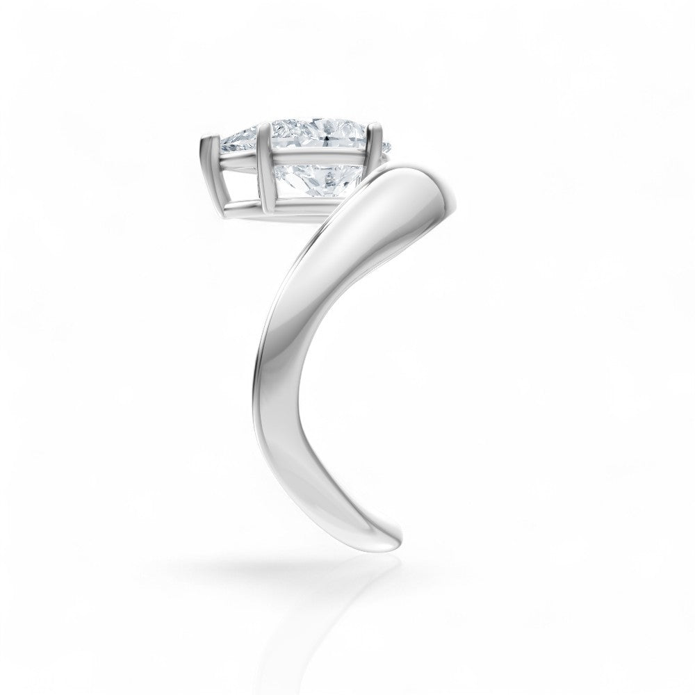 Theresa pear lab diamond engagement ring in 18k white gold - view 3